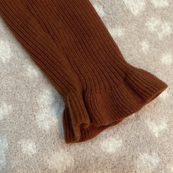 Sézane Joanie Merino Wool Ribbed Bodysuit in RUST COLOR - Picture 4 of 7